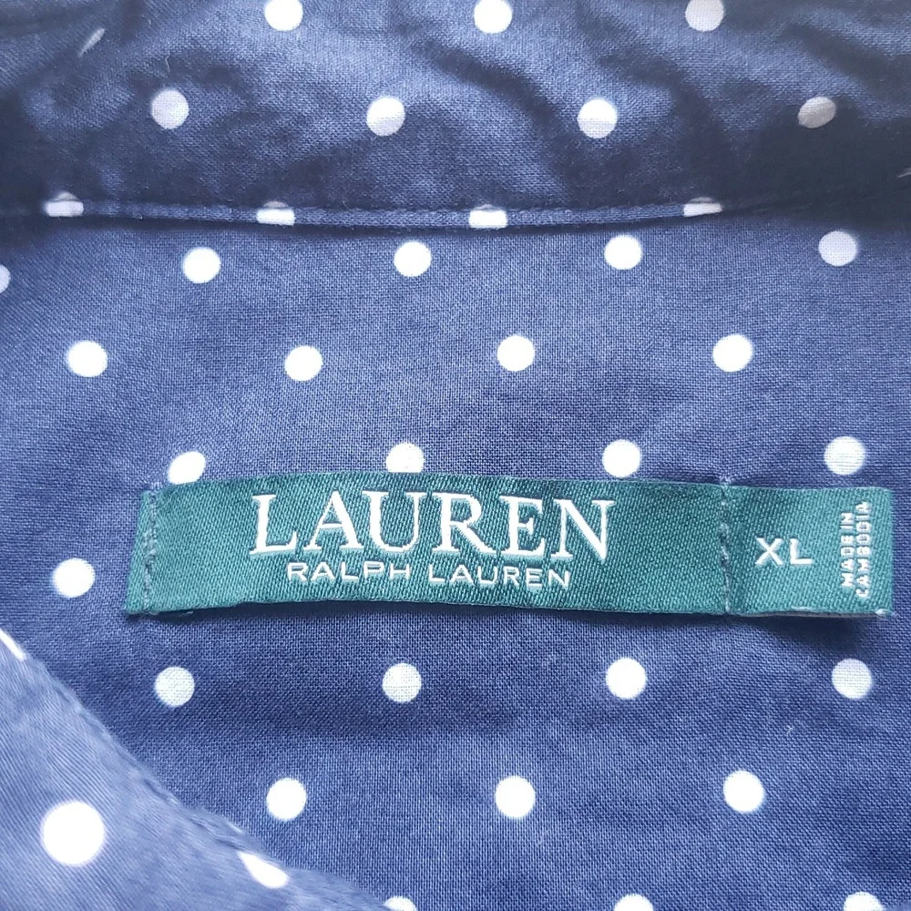 LRL RALPH LAUREN Capri Style Polka Dot Pajama Set - Navy - Picture 7 of 12